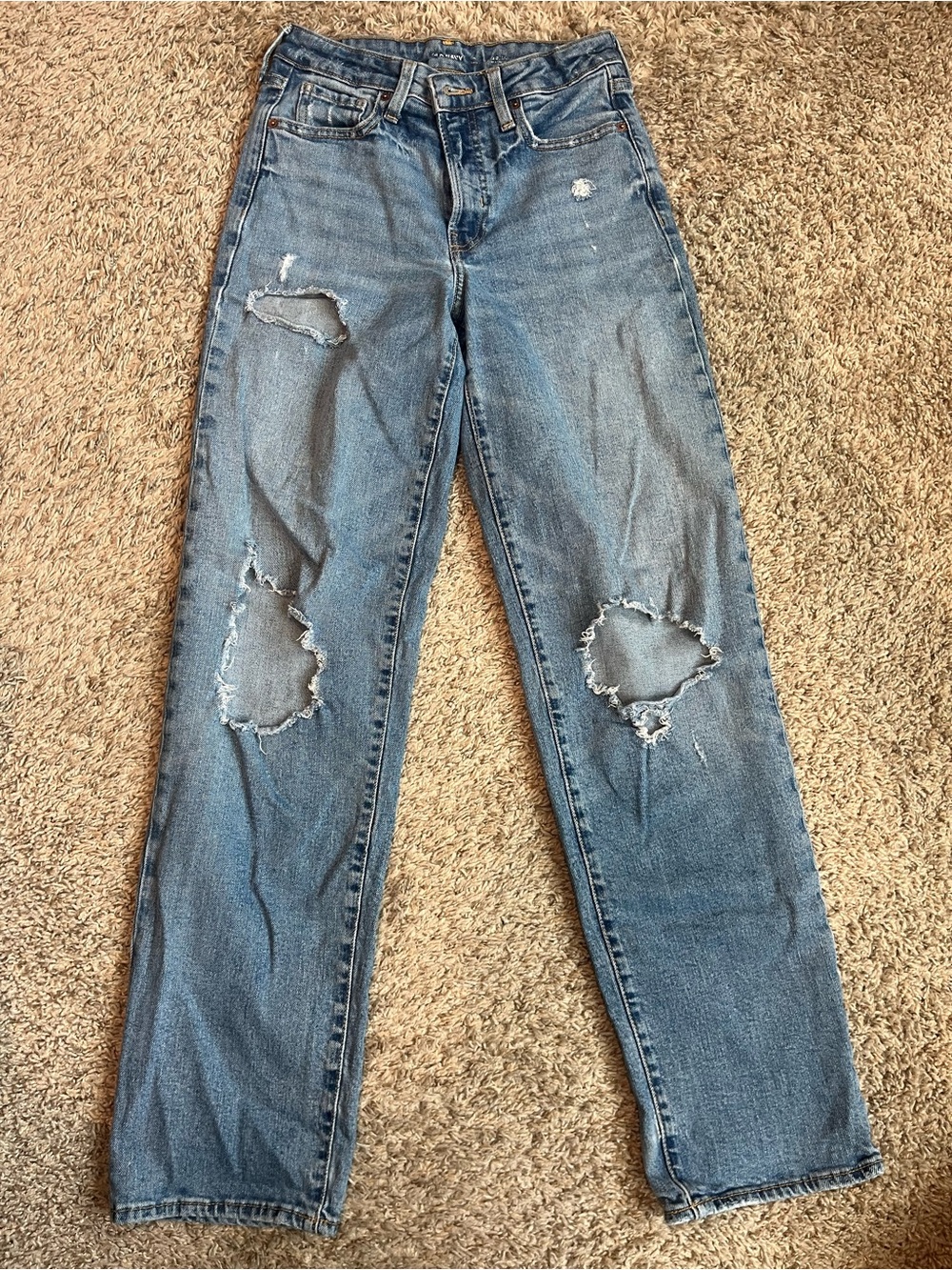 Old Navy Distressed OG Loose Leg Blue Jeans